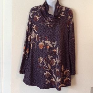 Yoga inspired long sleeved, cowl, poly Spandex